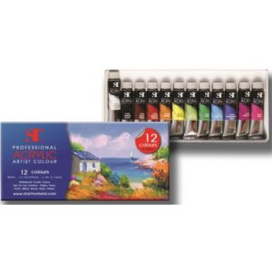สีชุดอะคริลิค 12 สีหลอดเงา ยี่ห้อ ST (1 กล่อง)