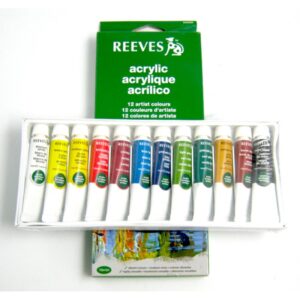 สีอะคริลิคชุด 12 สี 10ml. ยี่ห้อ รีฟ (1 กล่อง)