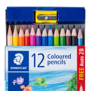 สีไม้ยาว 12 สี No.C12P ยี่ห้อ สเตทเล่อร์ (1 กล่อง)