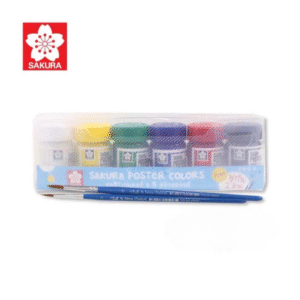 สีโปสเตอร์ชุด 6 สี ยี่ห้อ ซากุระ (1 ชุด)