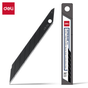 ใบมีดคัตเตอร์เล็กสีดำ 30องศา No.78003 ยี่ห้อ DELI (1x10ใบ)(1 กล่อง)