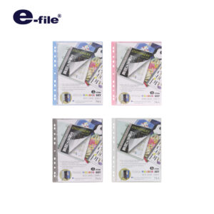 แฟ้มโฮลเดอร์ 10 ซอง 11 รู ปกสอด ยี่ห้อ E-FILE (1 เล่ม)