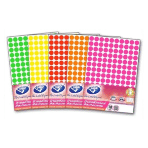 สติ๊กเกอร์สีวงกลม 13มม. สะท้อนแสง ยี่ห้อ BOS (1x1,400ดวง) (1 แพ็ค)