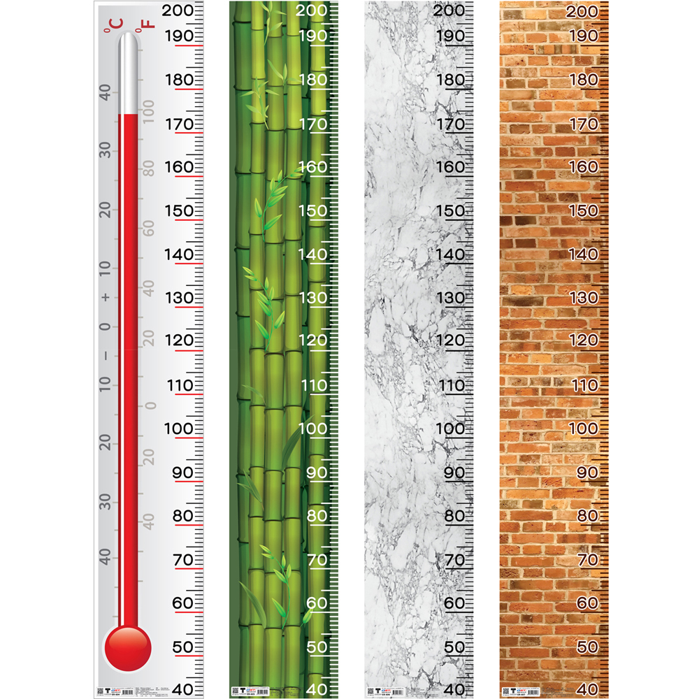 ที่วัดส่วนสูงพลาสติก 40-200 ซม. ยี่ห้อ OST (คละลาย)(1 แผ่น)