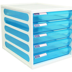 ตู้เอกสาร 5 ชั้น โครงสีขาว-ลิ้นชักสี CFB ยี่ห้อ ออร์ก้า (คละสี)(1 ใบ)