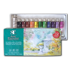 สีน้ำหลอด 12 สี ยี่ห้อ ST (1 กล่อง)