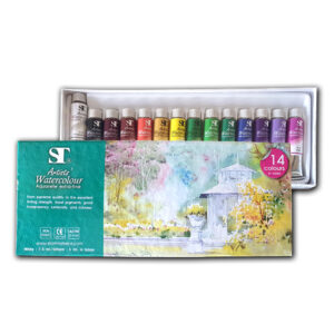 ชุดสีน้ำหลอด 14 สี ยี่ห้อ ST (1 กล่อง)