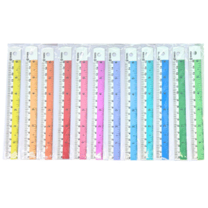 ไม้บรรทัดอลูมิเนียมคาดสี 6" ยี่ห้อ TOTO (คละสี)(1 อัน)