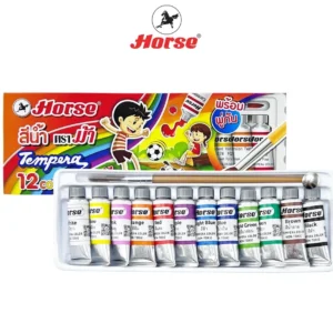 สีน้ำหลอด 12 สี ยี่ห้อ ม้า (คละลาย)(1 กล่อง)