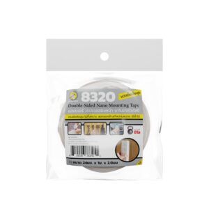เทปกาว 2 หน้านาโนสีใส No.8320 (24มม.x5เมตร) ยี่ห้อ HAMMER (1 ม้วน)