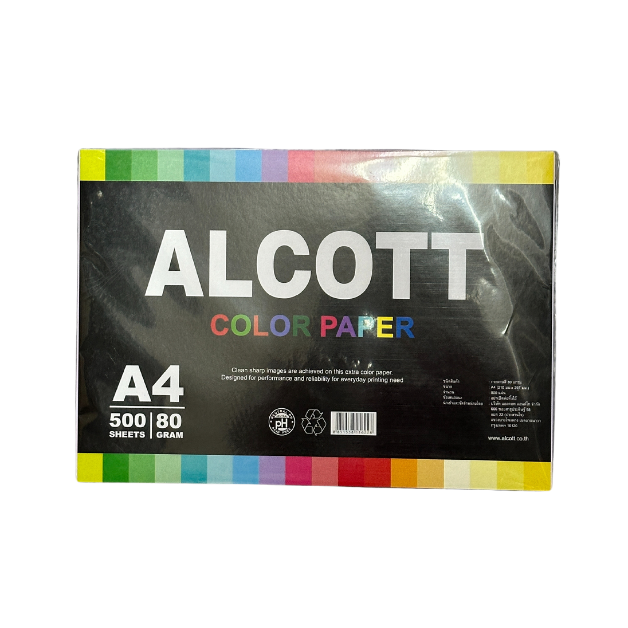 กระดาษถ่ายเอกสารสี A4 ความหนา 80 แกรม ยี่ห้อ ALCOTT (1x500 แผ่น)(1 รีม)