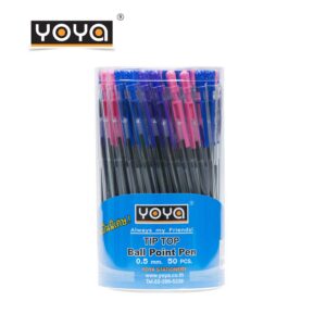 ปากกาลูกลื่น 0.5มม. TIPTOP ยี่ห้อ YOYA (1x50 ด้าม)(1 กระปุก)
