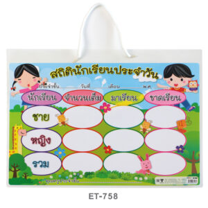 บอร์ดสถิตินักเรียนประจำวัน No.ET-758 ยี่ห้อ OST (1 อัน)