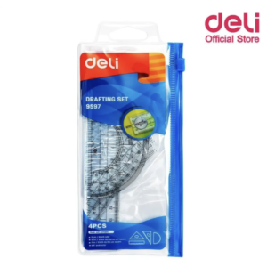 ชุดเรขาคณิต No.E9597 ยี่ห้อ DELI (1x4ชิ้น)(1 ชุด)