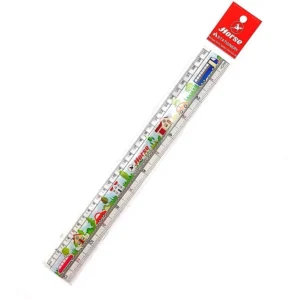 ไม้บรรทัดพลาสติก 12" ลายแฟนซีบ้าน ยี่ห้อ ม้า (1 อัน)